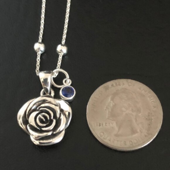 Rose Anklet, Sterling Silver Beaded Ankle Bracelet, Birthstone Ankle Chain - Picture 3 of 16